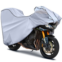 Husa pentru motocicleta cu portbagaj Protector, nailon, 248 cm, protectie UV, rezistenta la apa, marimea L, gri