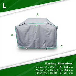 Husa de protectie pentru gratar L 140x50x105 cm