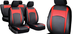Huse pentru scaune auto Pok-Ter Design Leather Piele Rosu