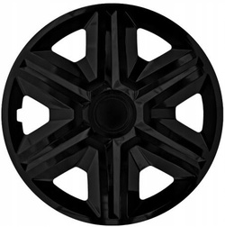  Set 4 capace jante quad bicolor 16" negru-argintii 