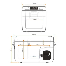 Frigider portabil de voiaj auto cu compresor Yolco KX30 Carbon 25L + căști wireless impermeabile