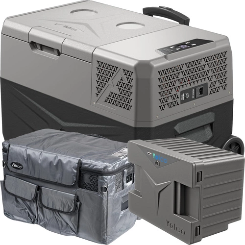 Lada frigorifica auto profesionala cu compresor Yolco BCX30 GREY 28L + baterie modulara + scut termic