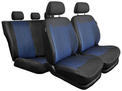 Set Huse Auto Universale din 9 Piese, Tapitate, Model Auto-Dekor Royal, Culoare Albastru, Compatibile cu Scaune cu Airbag