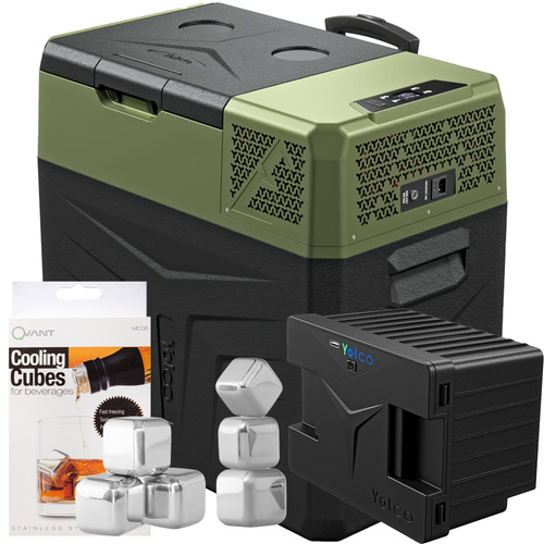 Frigider turistic cu compresor USB bluetooth 5.0 Yolco BCX50 CARBON 47L 12V 24V 100-230V