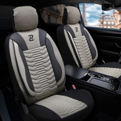 Huse auto Paris, din piele, ergonomice, set complet – bej