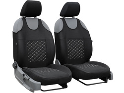Set Huse Auto Universale din 9 Piese, Material Piquat, Culoare Negru cu Gri, Compatibile cu Scaune cu Airbag
