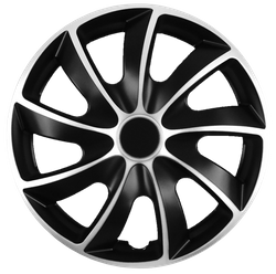Set 4 capace jante quad bicolor 16" negru-argintii