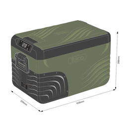 Frigider portabil de voiaj auto cu compresor Yolco KX30 GREEN 25L + căști wireless impermeabile