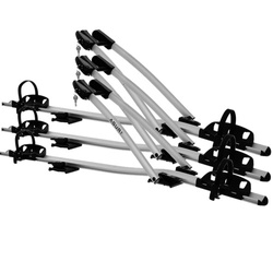 3x Suport biciclete Aguri Acuda 3 cu prindere pe bare transversale, Argintiu
