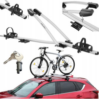 Suport biciclete Aguri Acuda 3 cu prindere pe bare transversale, Argintiu
