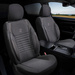 Huse pentru scaune auto din piele Ares, groase, gri-negru, set complet