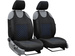 Set Huse Auto Universale din 9 Piese, Material Piquat, Culoare Negru cu Albastru, Compatibile cu Scaune cu Airbag