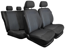 Set Huse Auto Universale din 9 Piese, Tapitate, Model Auto-Dekor Royal, Culoare Gri, Compatibile cu Scaune cu Airbag