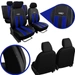 Set huse auto GT Pok-Ter din alcantara si piele ecologica, Albastru