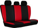 Set huse auto Road Pok-Ter din piele ecologica Negru/Rosu