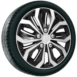 Set 4 capace jante daytona 16" negru-argintii 