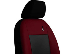 Set huse auto Road Pok-Ter din piele ecologica Negru/Carmin