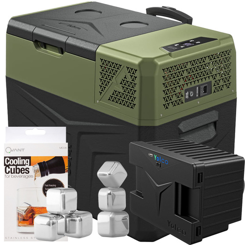 Lada frigorifica auto profesionala USB bluetooth 5.0 Yolco BCX40 GREEN 39L 12V 24V 100-230V + baterie modulară + cuburi de gheață