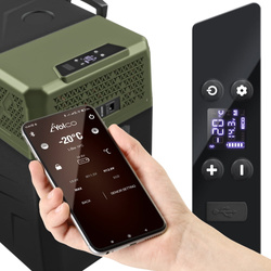 Frigider turistic cu compresor  USB bluetooth 5.0 Yolco BCX50 GREEN 47L 12V 24V 100-230V