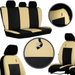 Set huse auto Road Pok-Ter din piele ecologica Negru/Bej