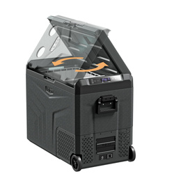 Lada frigorifica auto profesionala cu compresor Yolco TCX60 CARBON 63L + baterie modulara + panou solar 200W