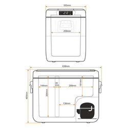 Frigider portabil de voiaj auto cu compresor Yolco KX40 Carbon 34L + căști wireless impermeabile