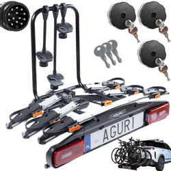 Aguri Active Bike PRO 3 Silver suport biciclete pe carlig pentru transportul a 3 biciclete