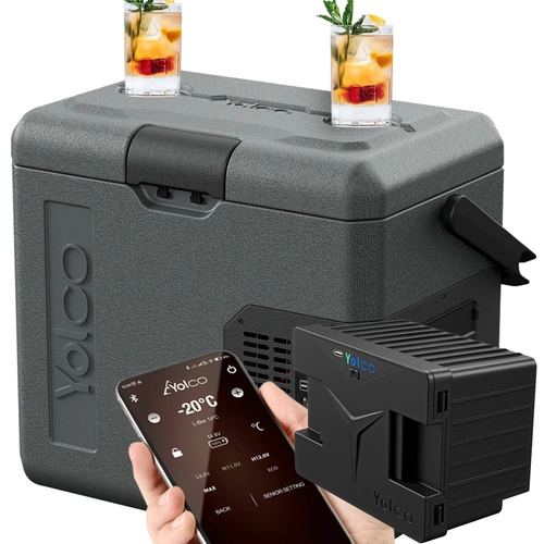 Frigider turistic cu compresor Yolco ET18 17L Bluetooth 5.0 + baterie modulara 15600 mAh