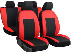 Huse pentru scaune auto Pok-Ter Drive din material, de culoare rosu