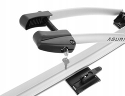 Suport biciclete Aguri Acuda 3 cu prindere pe bare transversale, Argintiu