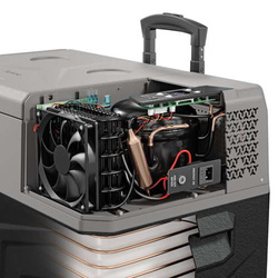 Frigider portabil de voiaj auto cu compresor Yolco BCX40 GREY 39L + baterie modulara + scut termic