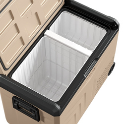 Lada frigorifica auto profesionala cu compresor Yolco TCX60 SAND 63L + baterie modulara + panou solar 200W