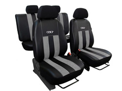 Set huse auto GT Pok-Ter din alcantara si piele ecologica, Gri deschis