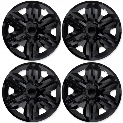  Set 4 capace jante quad bicolor 14" negru-argintii 