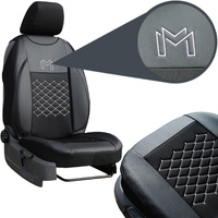 Husa Auto cu Suport Lombar, Model POK-TER Motive, Universala, Culoare Negru