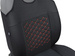 Set Huse Auto Universale din 9 Piese, Material Piquat, Culoare Negru cu Rosu, Compatibile cu Scaune cu Airbag