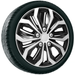 Set 4 capace jante daytona 16" negru-argintii 