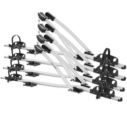 4x Suport biciclete Aguri Acuda 3 cu prindere pe bare transversale, Argintiu