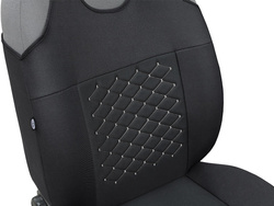 Set Huse Auto Universale din 9 Piese, Material Piquat, Culoare Negru cu Gri, Compatibile cu Scaune cu Airbag