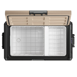 Lada frigorifica auto profesionala cu compresor Yolco TCX60 SAND 63L + baterie modulara + panou solar 200W
