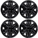  Set 4 capace jante quad bicolor 16" negru-argintii 