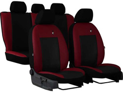 Set huse auto Road Pok-Ter din piele ecologica Negru/Carmin