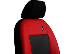 Set huse auto Road Pok-Ter din piele ecologica Negru/Rosu