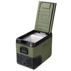 Frigider portabil de voiaj auto cu compresor Yolco KX40 GREEN 34L + căști wireless impermeabile
