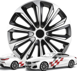  Set 4 capace jante Strong Duocolor 14" negru-argintii 