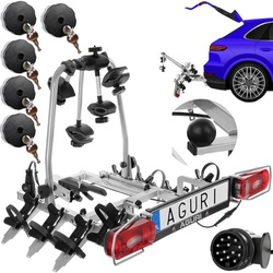 Aguri Cruiser Ultimate 4 Platforma de bagaje pentru 4 biciclete 13pini Argintiu