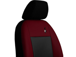 Set huse auto Road Pok-Ter din piele ecologica Negru/Carmin