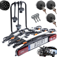 Aguri Active Bike PRO 3 Silver suport biciclete pe carlig pentru transportul a 3 biciclete