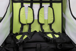 Remorca de biciclete cu amortizor 2 persoane +JOGGER verde + gratuit