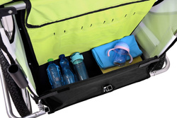 Remorca de biciclete cu amortizor 2 persoane +JOGGER verde + gratuit